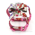 Flower Printing Super Fiber Bow Tie Dog Harness